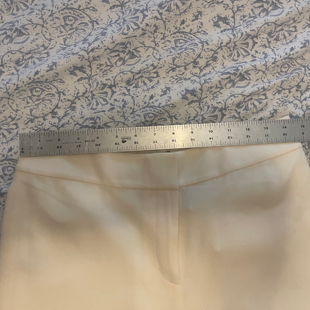 Ann Taylor Wool Cashmere Blend Wide Leg Trousers Pants Ivory Cream Size 4 - Picture 4 of 4